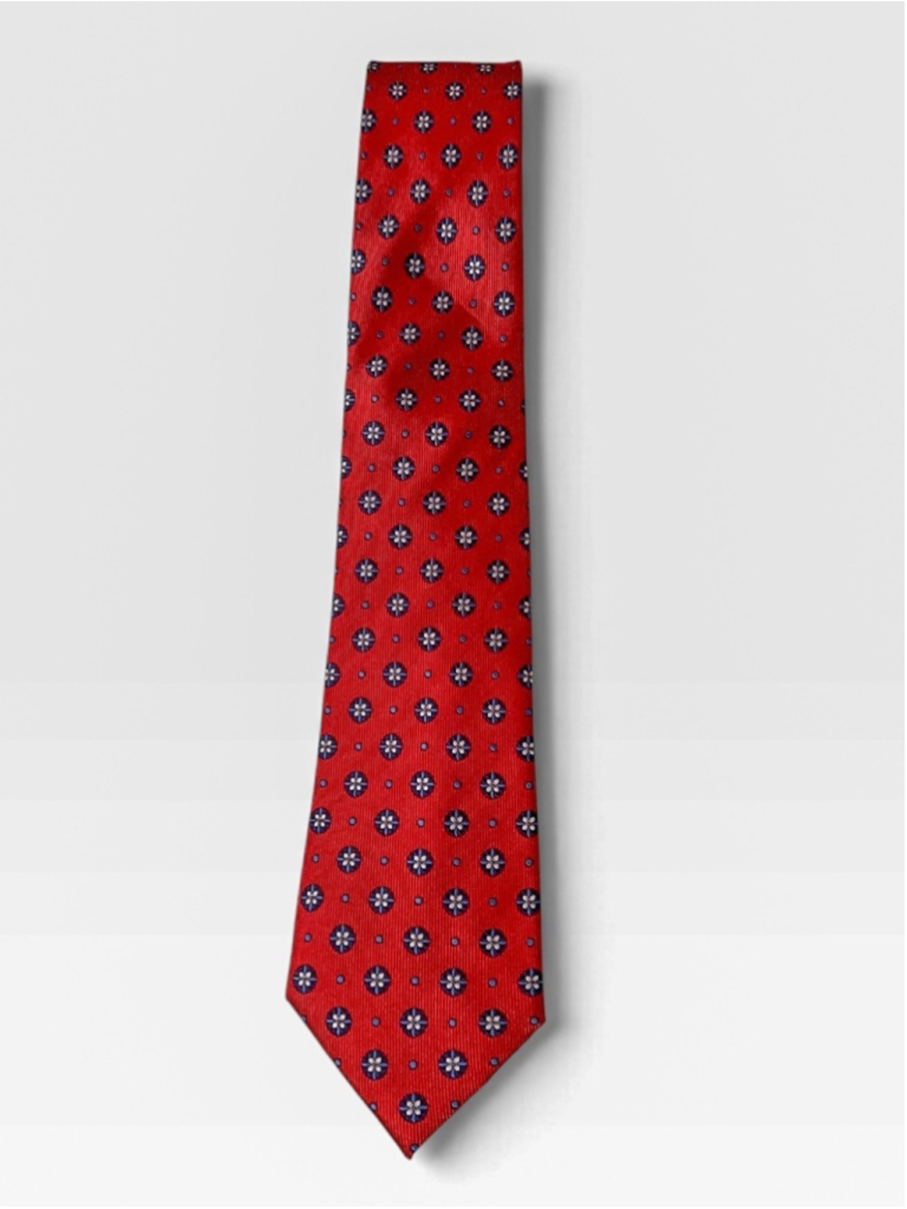 Men's Jos A Bank Red and Blue Patterned Necktie One Size NWT